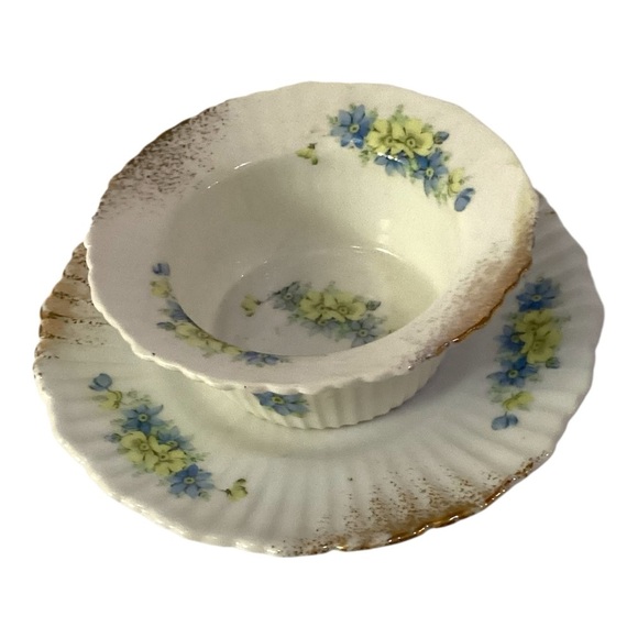 Porcelain Altrohla Austria Custard Bowl And Underdish Antique Floral Pattern VTG - Picture 8 of 8